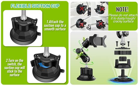 Amazon.com: Suction Cup Holder Phone Mount Car 360° Rotating,Universal ...