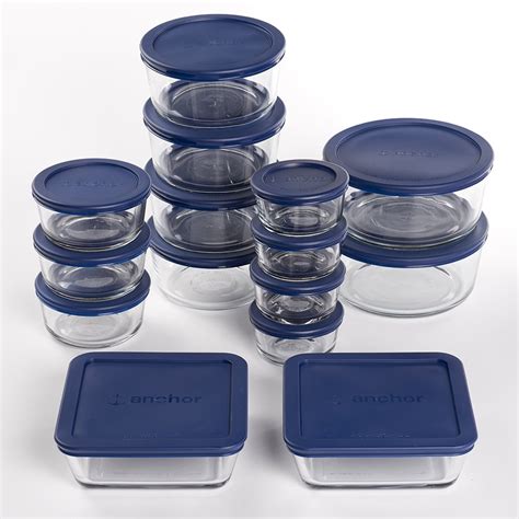 Anchor Hocking Glass Food Storage Containers with Lids, 30 Piece Set ...