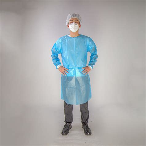 PPE Level 3 CE Certificated Disposable Isolation Gown Laminated PE55GSM ...