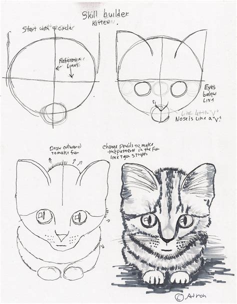 Adron's Art Lesson Plans: How To Draw A Simple Kitten | Easy drawings ...