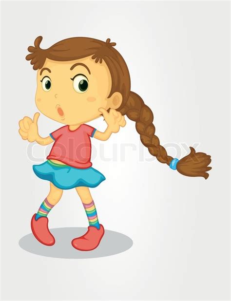 Girl with long hair | Stock vector | Colourbox