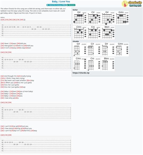 Hợp âm: Baby, I Love You - cảm âm, tab guitar, ukulele - lời bài hát ...