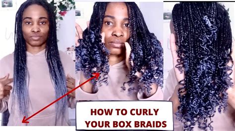 How To Curly Your Box Braids Tutorial - YouTube