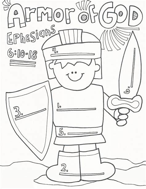 Armor Of God Coloring Pages Free | K5 Worksheets