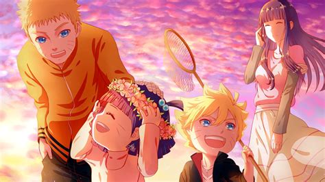 Uzumaki Naruto, Hyuuga Hinata, Uzumaki Boruto, Sunset, Uzumaki Himawari ...