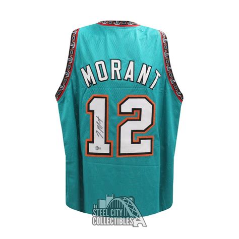 Ja Morant Autographed Memphis Custom Basketball Jersey - BAS | Steel ...