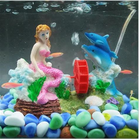 1 pcs Hot sell Resin The Little Mermaid Aquarium Fish Tank Decorations ...