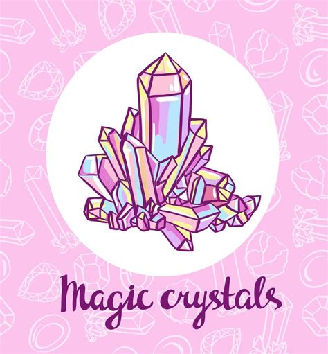 Magical Crystals. Vector Illustration. Stock Vector - Illustration of ...