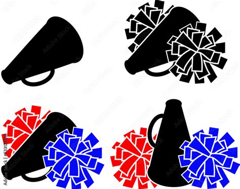 Cheerleading Clip Art Pom Poms And Megaphone Clipart Set Clip Art | The ...