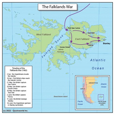 The Falklands War (More details on https://mapoftheday.quickworld.com ...