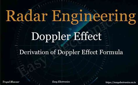 Doppler Effect | Derivation of Doppler effect formula - Easy Electronics