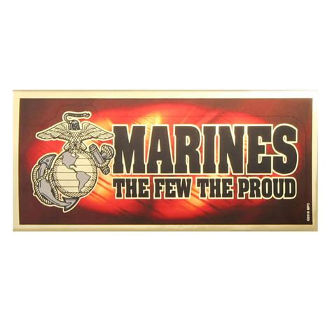 U.S. Marines Full Color Chrome 8.5" x 3.5" Bumper/Car Sticker ...