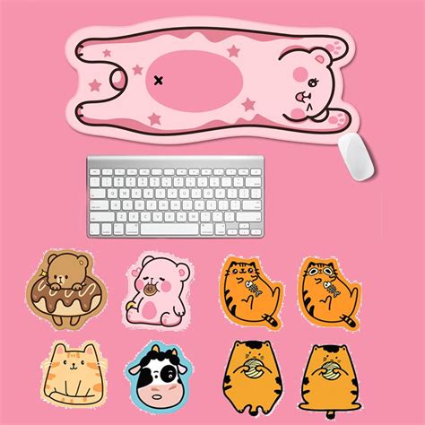 Visland Cartoon Animal Laptop Mouse Pad with Stitched Edge, Micro-woven ...