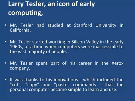 Larry tesler computer scientist, inventor of cut, copy and-paste. | PPT ...