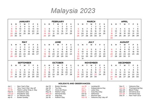 free printable malaysia 2023 calendar with holidays pdf - free ...