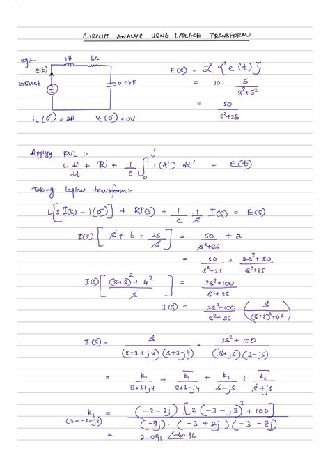 Laplace Transform Applications - Network Analysis - Studocu