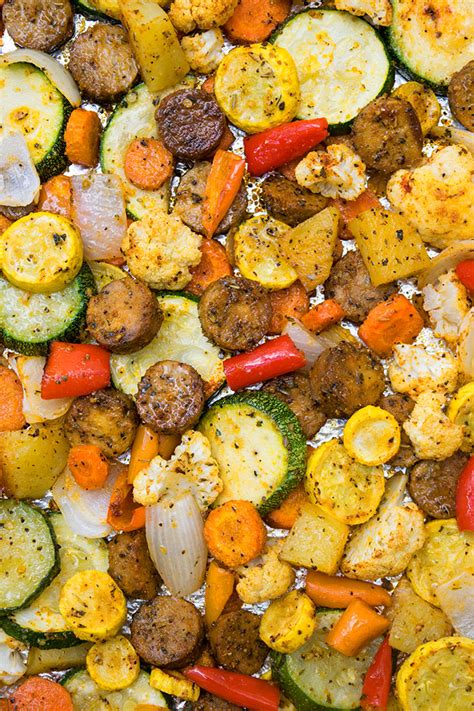 Oven Roasted Sausage and Vegetables (One Pan) | One Pot Recipes