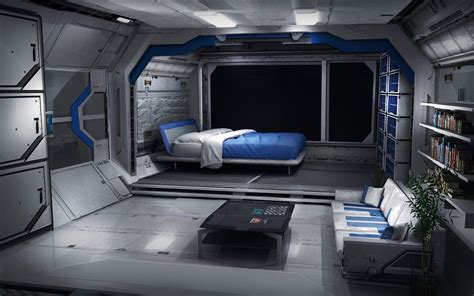 Sleeping Quarters, Sam Brown | Spaceship interior, Sci fi bedroom ...