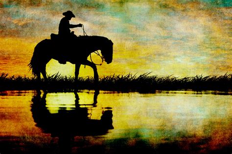 Horse,silhouette,sunset,cowboy,vintage - free image from needpix.com