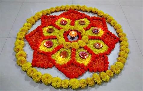 Latest Flower Rangoli Designs 2022: That Will Steal Your Heart Away!