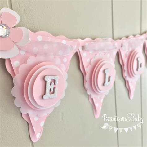 Pink Baby Banner Pink Baby Shower Banner by BeantownBabyShop