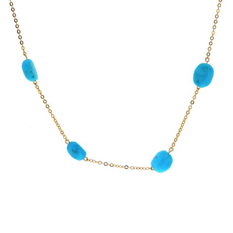 14K Yellow Gold Turquoise Choker Necklace - Josephs Jewelers