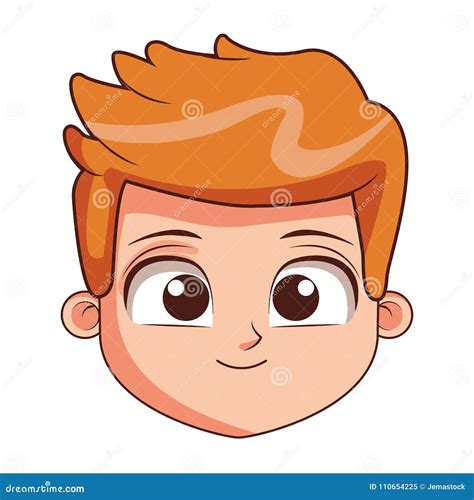 Cute boy face cartoon stock vector. Illustration of kids - 110654225