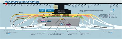 McNamara Terminal Parking Map - Detroit Airport | Detroit Metro Airport ...