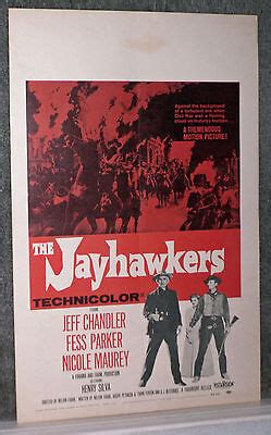 THE JAYHAWKERS original 1959 movie poster FESS PARKER/JEFF CHANDLER | eBay