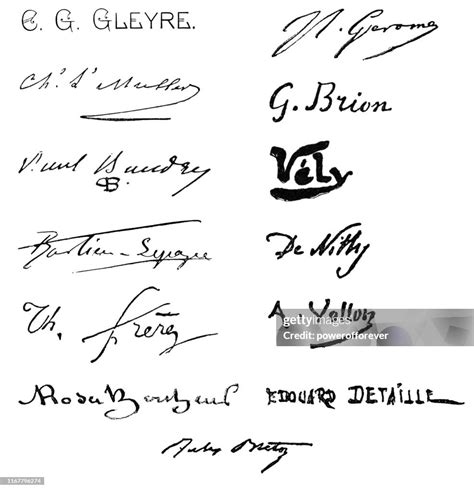 Various 19th Century Artists Signatures High-Res Vector Graphic - Getty ...