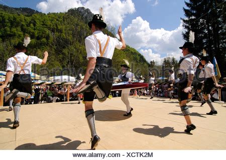 Schuhplattler, Bavarian folklore, folk dance, Ruhpolding, Chiemgau ...