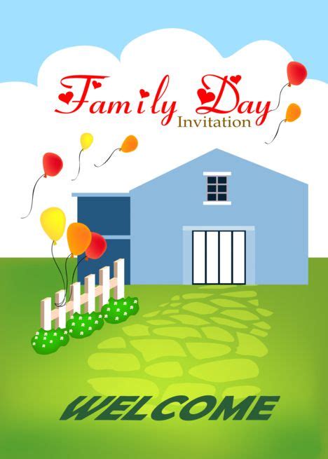 Family Day Invitation, House With Balloons And Picket Fence card #Ad ...