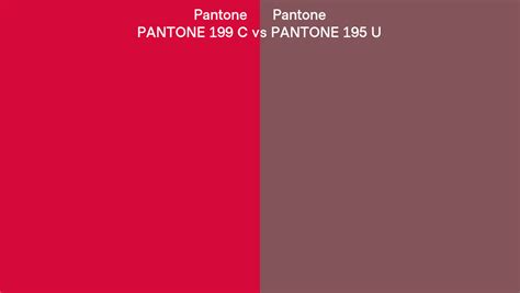 Pantone 199 C vs PANTONE 195 U side by side comparison