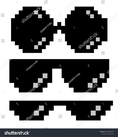 Glasses Pixel Art Style 8bit Thug Stock Vector (Royalty Free ...