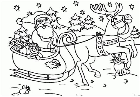 Santa And Reindeer Coloring Pages Printable - Coloring Home