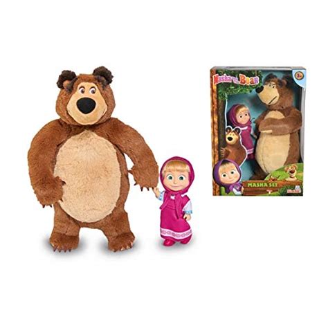 Jada Toys Masha and The Bear, Masha Plush Set with Bear and Doll Toys ...