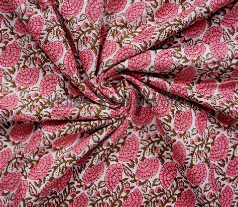 Fabric by Yard Cotton Fabric by Yard Block Print Fabric - Etsy