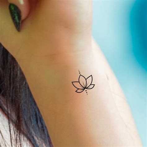 Small Lotus Temporary Tattoo / Little Dots Tattoo / Small Floral Tattoo ...