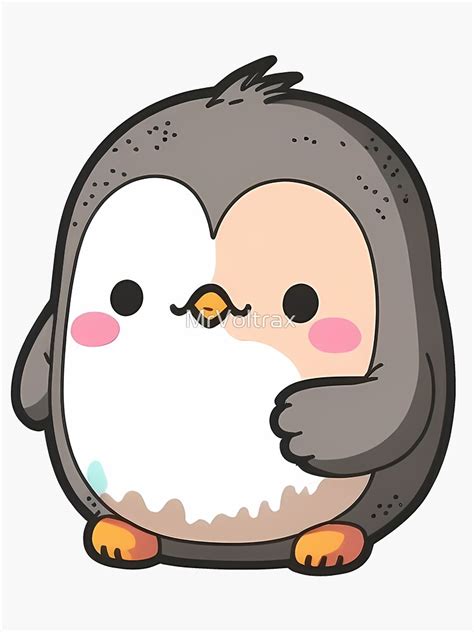 "Cute Fluffy Penguin Friend" Sticker for Sale by MrVoltrax | Redbubble