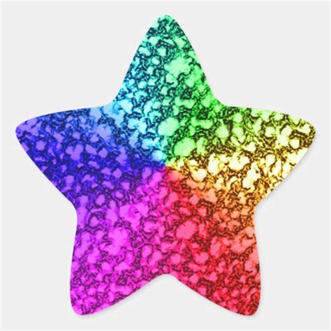 RAINBOW GLITTER STAR STICKER | Zazzle.com