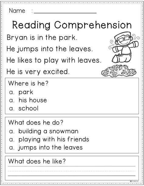 Free Reading Comprehension First Grade Reading Comprehension Reading ...