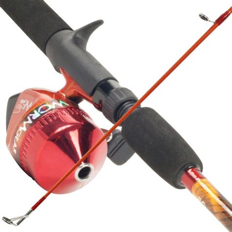 South Bend Worm Gear Fishing Rod and Spincast Reel Combo in Red-80-7257 ...