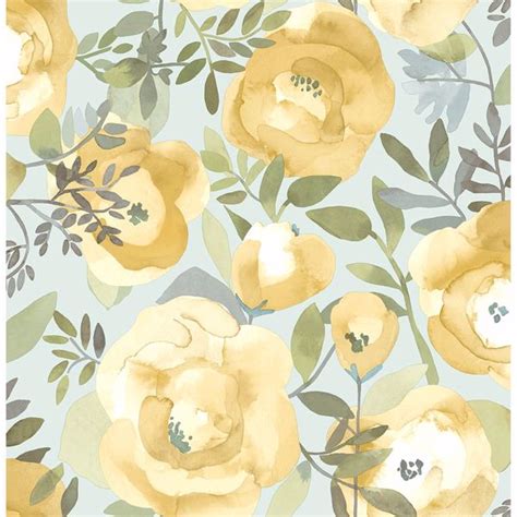 2903-25837 - Orla Yellow Floral Wallpaper - by A-Street Prints