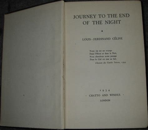 Journey to the End of Night by Louis-Ferdinand Celine: Fair Hardcover ...