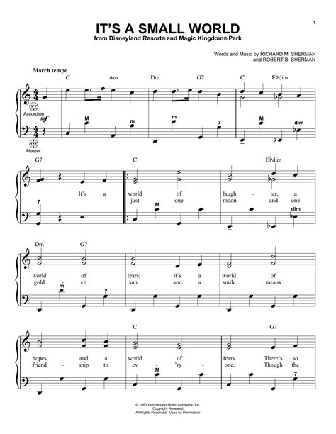 It's A Small World | Sheet Music Direct