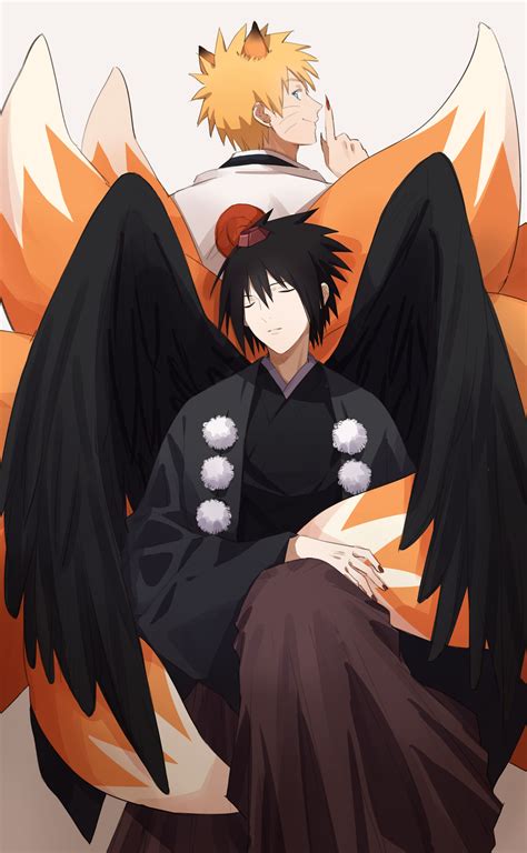 Naruto nine tails and Sasuke tengu | Sasuke x naruto, Naruto vs sasuke ...