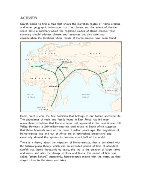 Migration Routes of Homo Erectus | PDF