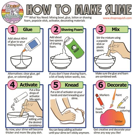 How to Make Slime (with Printable Instructions) | How to make slime ...