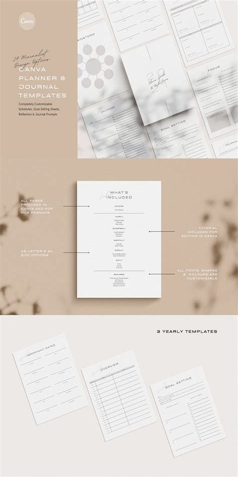 Canva Planner & Journal Template | Journal template, Journal planner ...