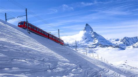 Wallpaper : Zermatt, Switzerland, Alps, snow, train, mountains ...